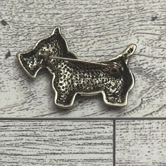 Scottie Terrier Black Enamel with Red Crystal Accents - Picture 2 of 2